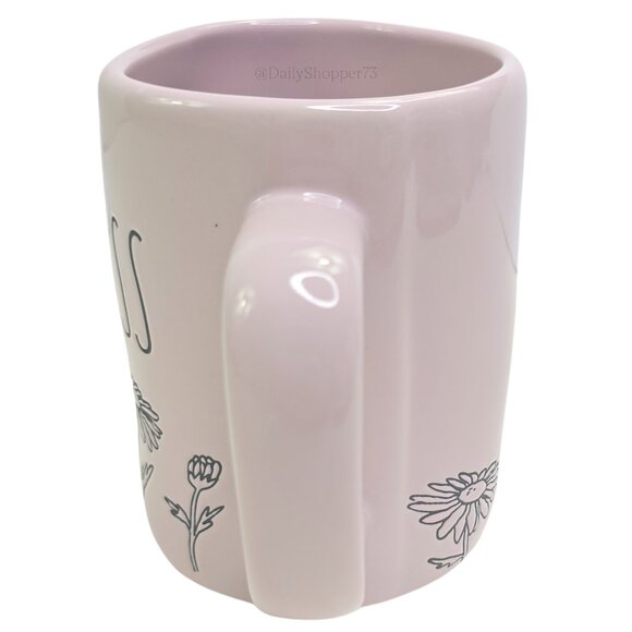 Rae Dunn "Happiness" Blush Pink Floral Ceramic Coffee Mug - Picture 4 of 5